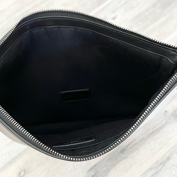 Saint Laurent Natural Linen Canvas Large Wristlet Pouch - Picture 9 of 11